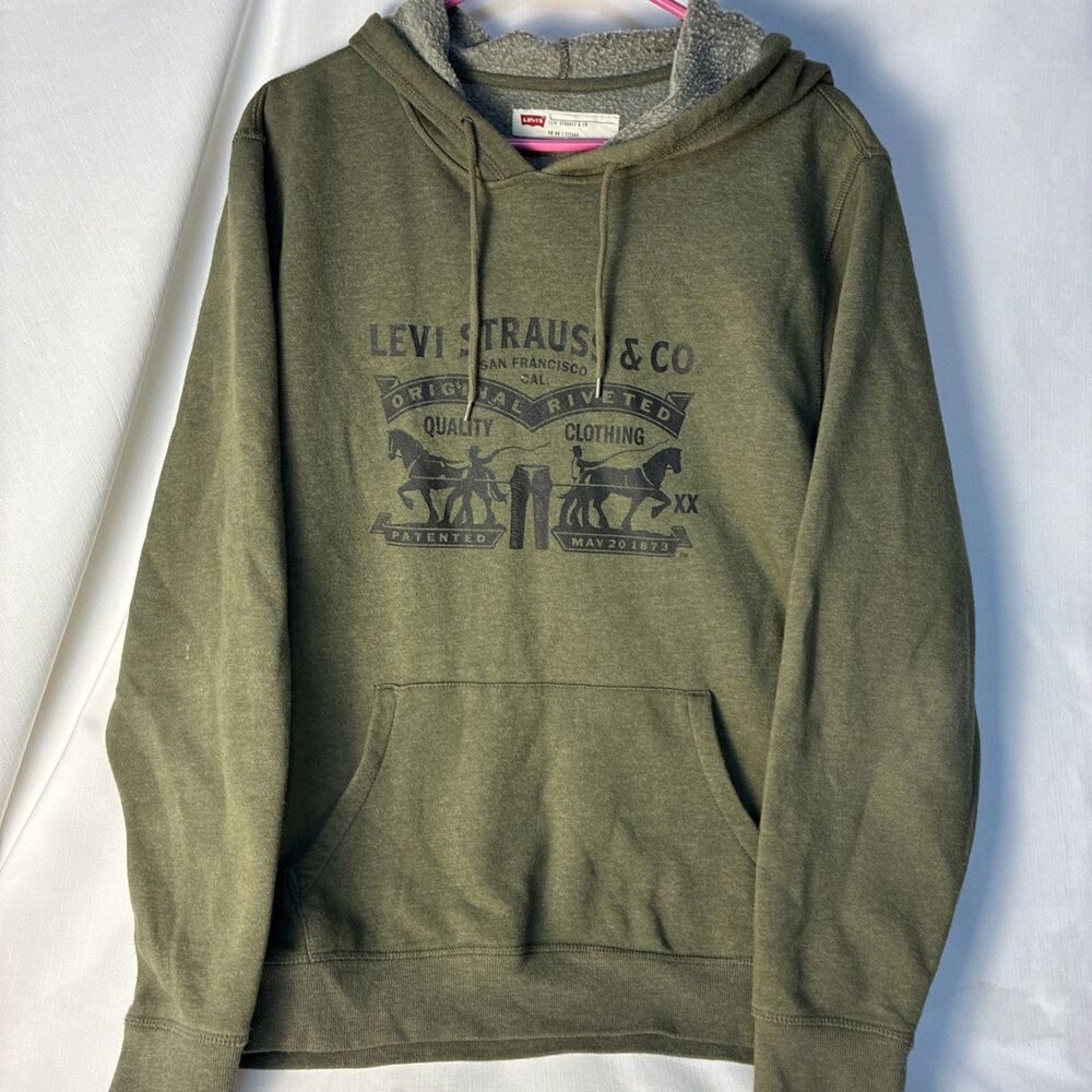 Levis Men's Size L Green Logo Hoodie